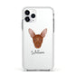 Pharaoh Hound Personalised Apple iPhone 11 Pro in Silver with White Impact Case
