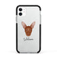 Pharaoh Hound Personalised Apple iPhone 11 in White with Black Impact Case