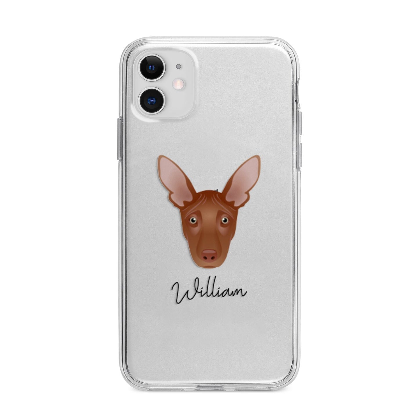 Pharaoh Hound Personalised Apple iPhone 11 in White with Bumper Case