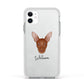 Pharaoh Hound Personalised Apple iPhone 11 in White with White Impact Case