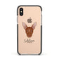 Pharaoh Hound Personalised Apple iPhone Xs Impact Case Black Edge on Gold Phone
