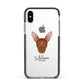 Pharaoh Hound Personalised Apple iPhone Xs Impact Case Black Edge on Silver Phone