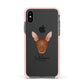 Pharaoh Hound Personalised Apple iPhone Xs Impact Case Pink Edge on Black Phone