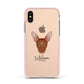 Pharaoh Hound Personalised Apple iPhone Xs Impact Case Pink Edge on Gold Phone
