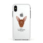 Pharaoh Hound Personalised Apple iPhone Xs Impact Case White Edge on Silver Phone