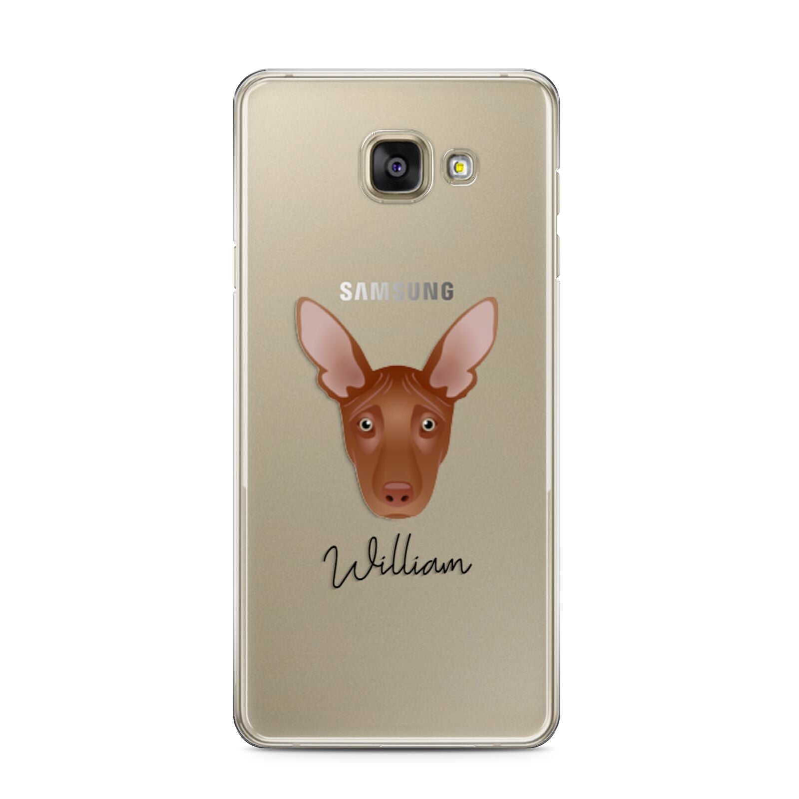 Pharaoh Hound Personalised Samsung Galaxy A3 2016 Case on gold phone