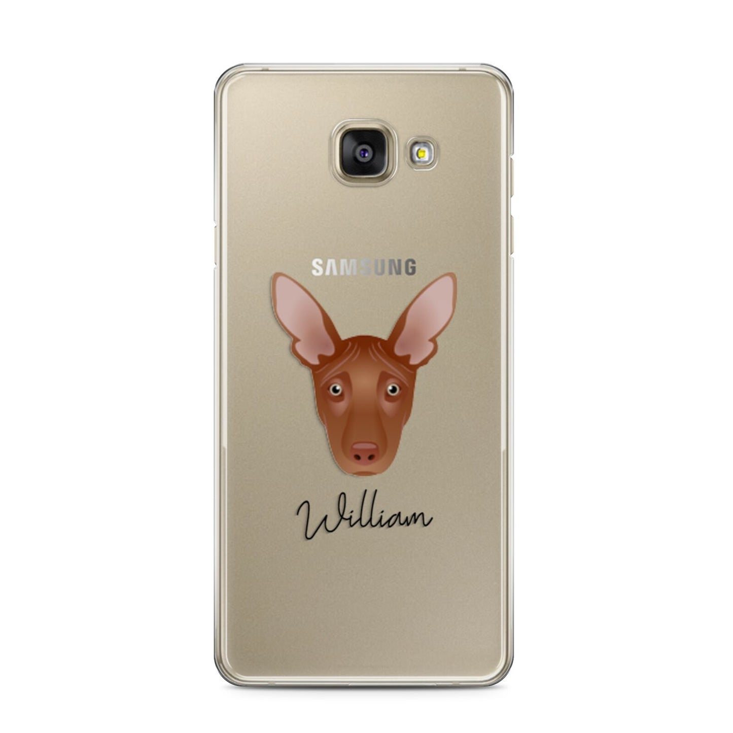 Pharaoh Hound Personalised Samsung Galaxy A3 2016 Case on gold phone