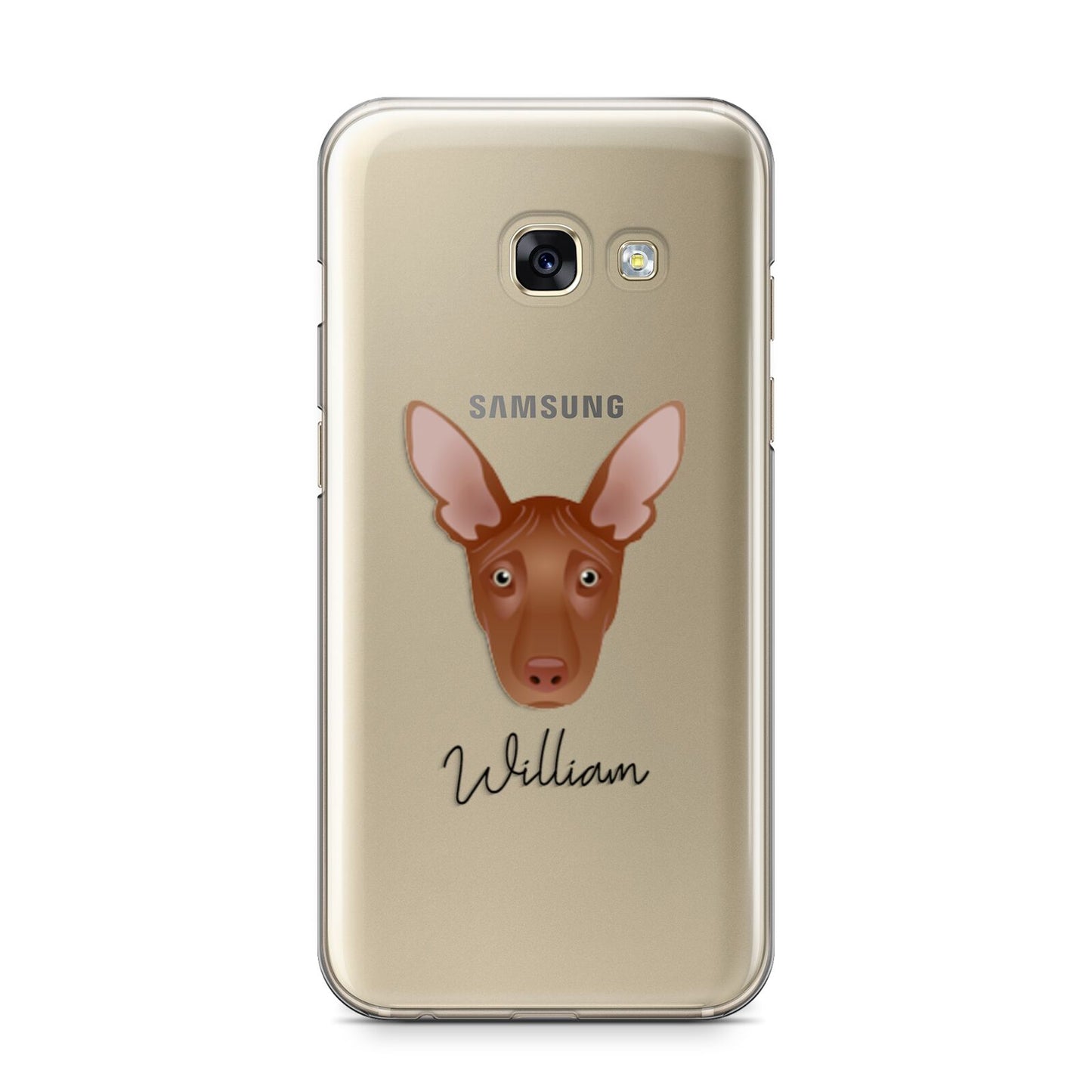 Pharaoh Hound Personalised Samsung Galaxy A3 2017 Case on gold phone