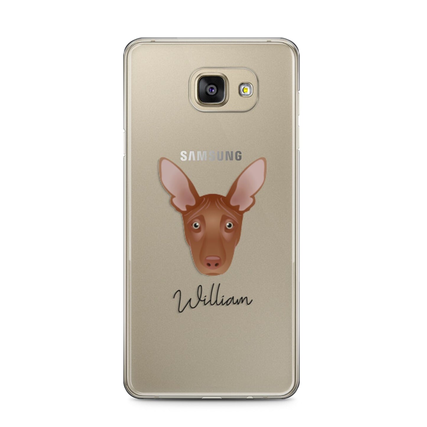 Pharaoh Hound Personalised Samsung Galaxy A5 2016 Case on gold phone