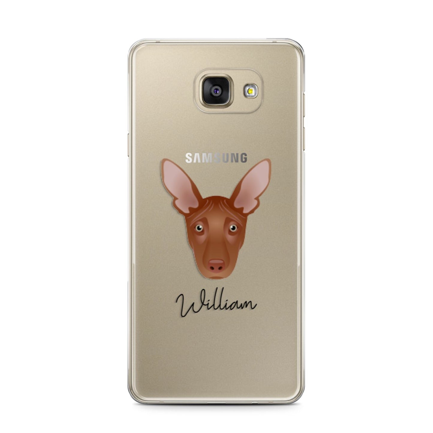 Pharaoh Hound Personalised Samsung Galaxy A7 2016 Case on gold phone