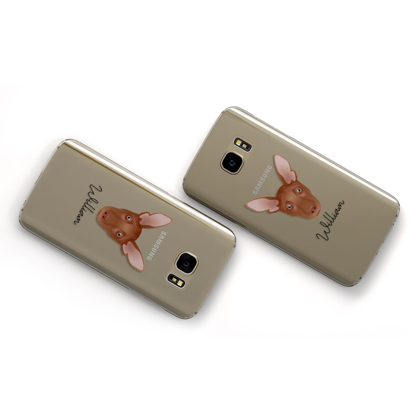 Pharaoh Hound Personalised Samsung Galaxy Case Flat Overview