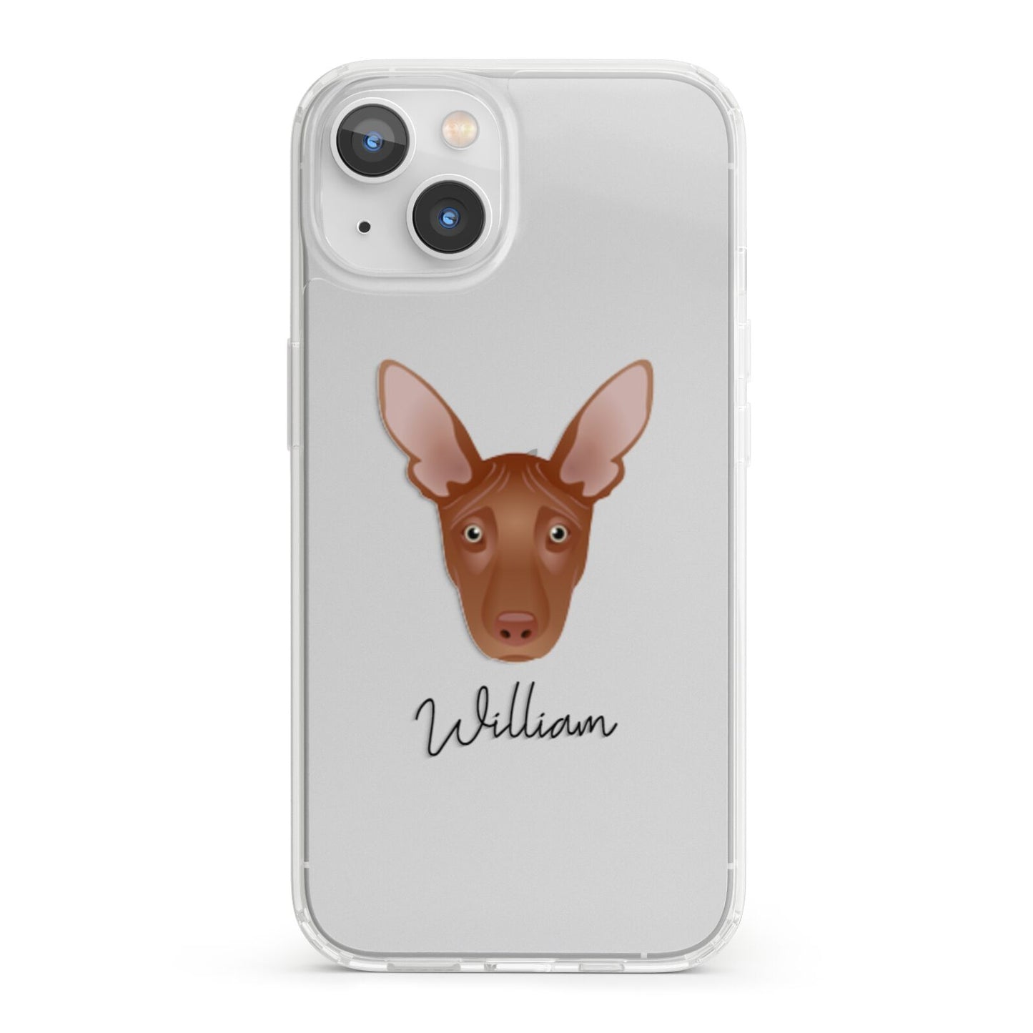 Pharaoh Hound Personalised iPhone 13 Clear Bumper Case