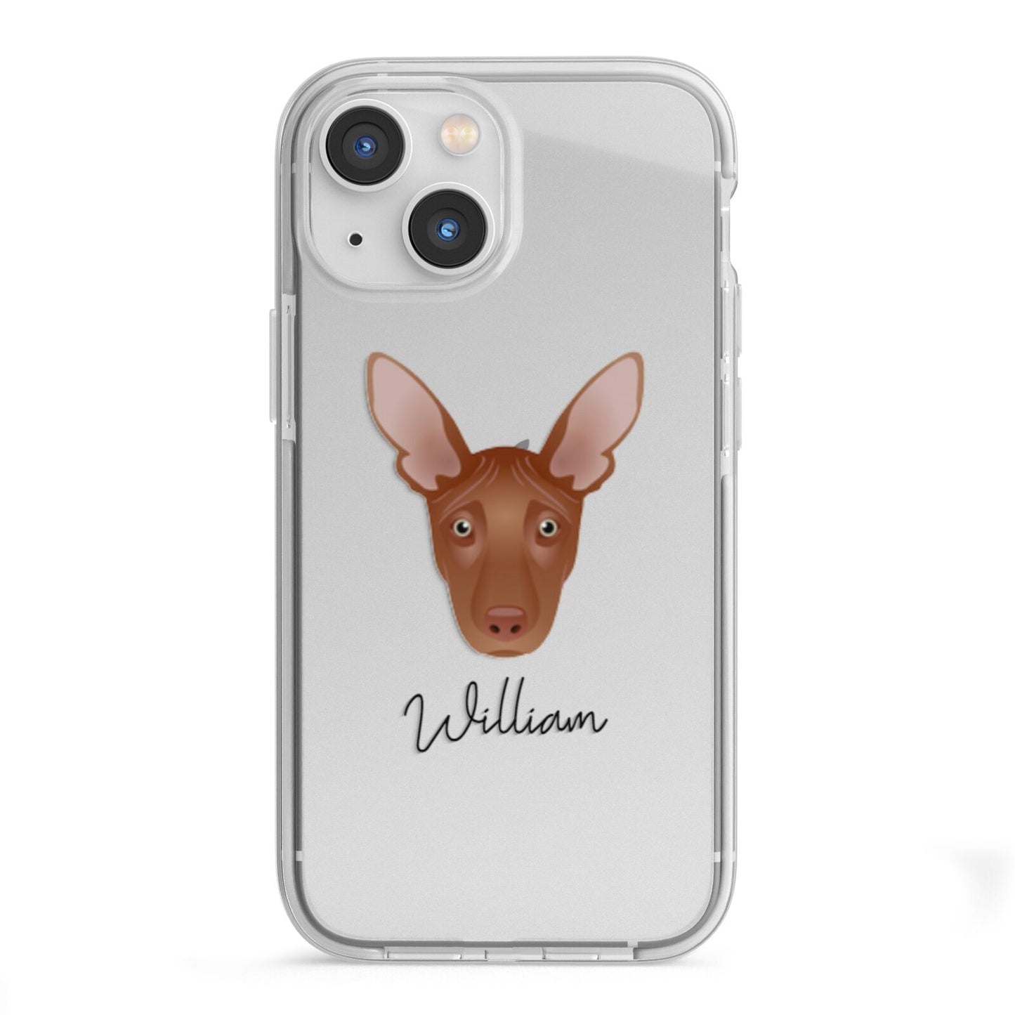 Pharaoh Hound Personalised iPhone 13 Mini TPU Impact Case with White Edges