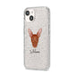 Pharaoh Hound Personalised iPhone 14 Glitter Tough Case Starlight Angled Image
