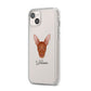 Pharaoh Hound Personalised iPhone 14 Plus Clear Tough Case Starlight Angled Image