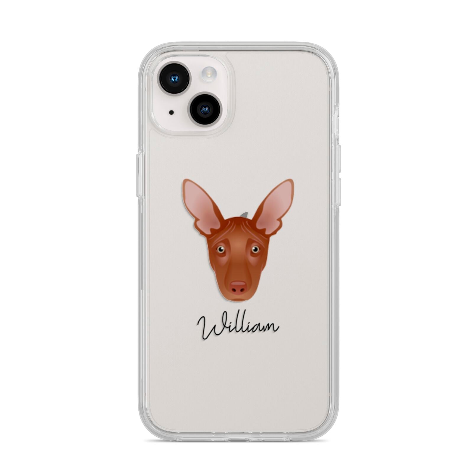Pharaoh Hound Personalised iPhone 14 Plus Clear Tough Case Starlight