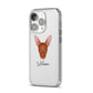 Pharaoh Hound Personalised iPhone 14 Pro Clear Tough Case Silver Angled Image