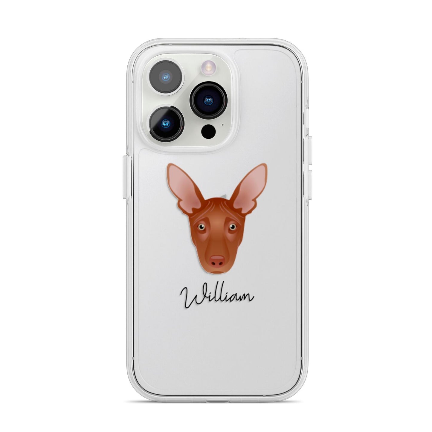 Pharaoh Hound Personalised iPhone 14 Pro Clear Tough Case Silver
