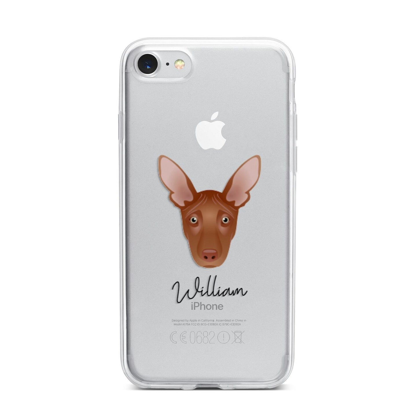 Pharaoh Hound Personalised iPhone 7 Bumper Case on Silver iPhone