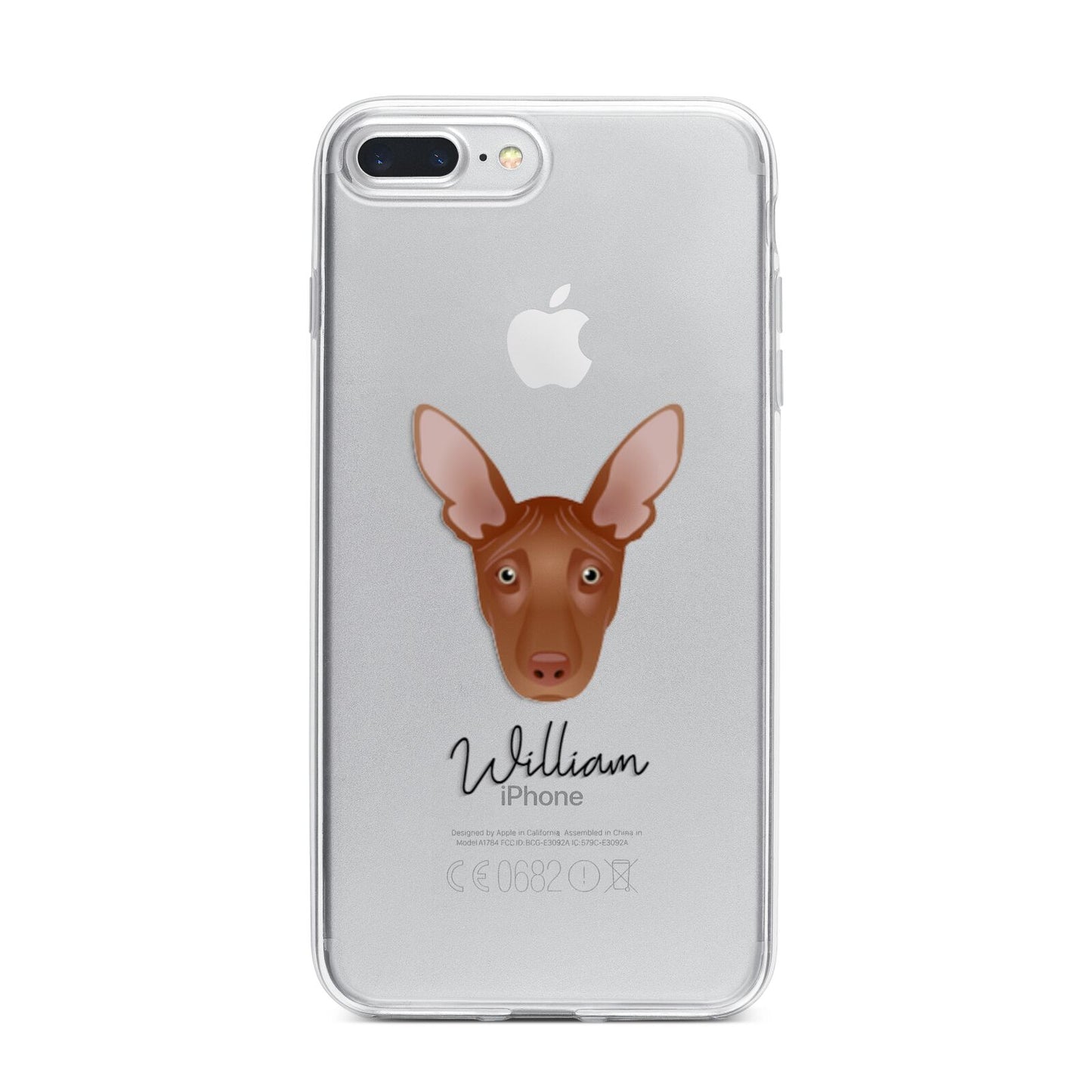 Pharaoh Hound Personalised iPhone 7 Plus Bumper Case on Silver iPhone