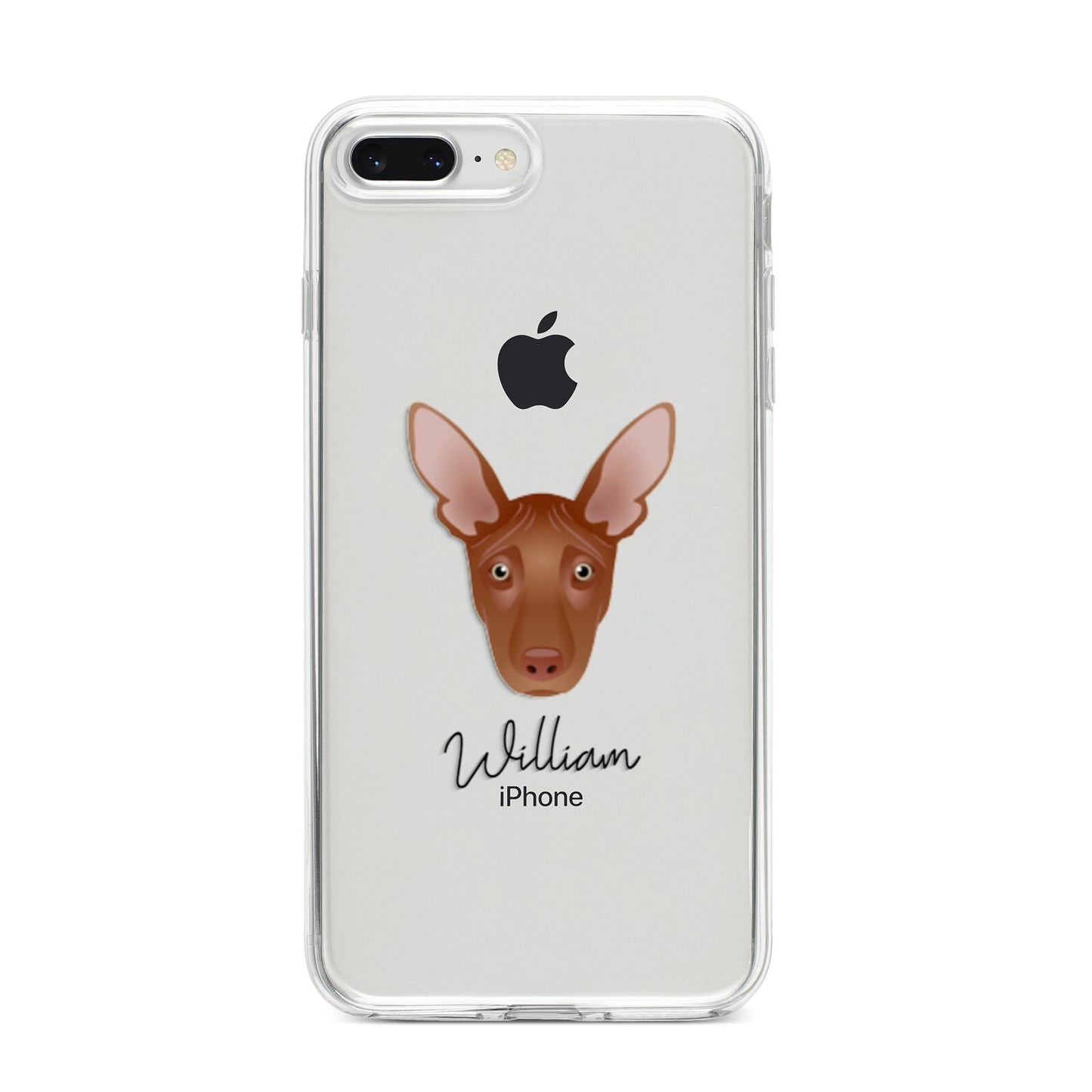 Pharaoh Hound Personalised iPhone 8 Plus Bumper Case on Silver iPhone