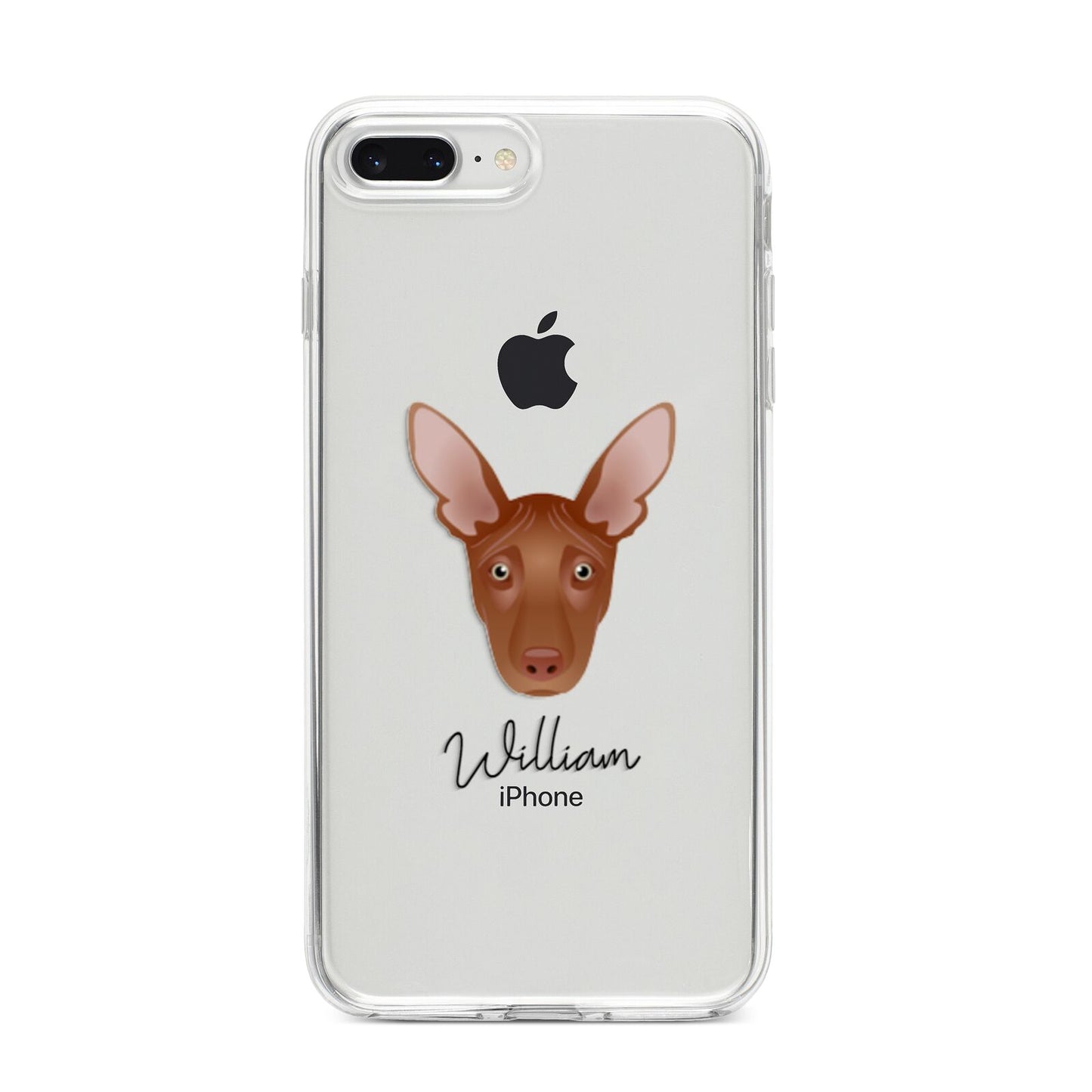 Pharaoh Hound Personalised iPhone 8 Plus Bumper Case on Silver iPhone