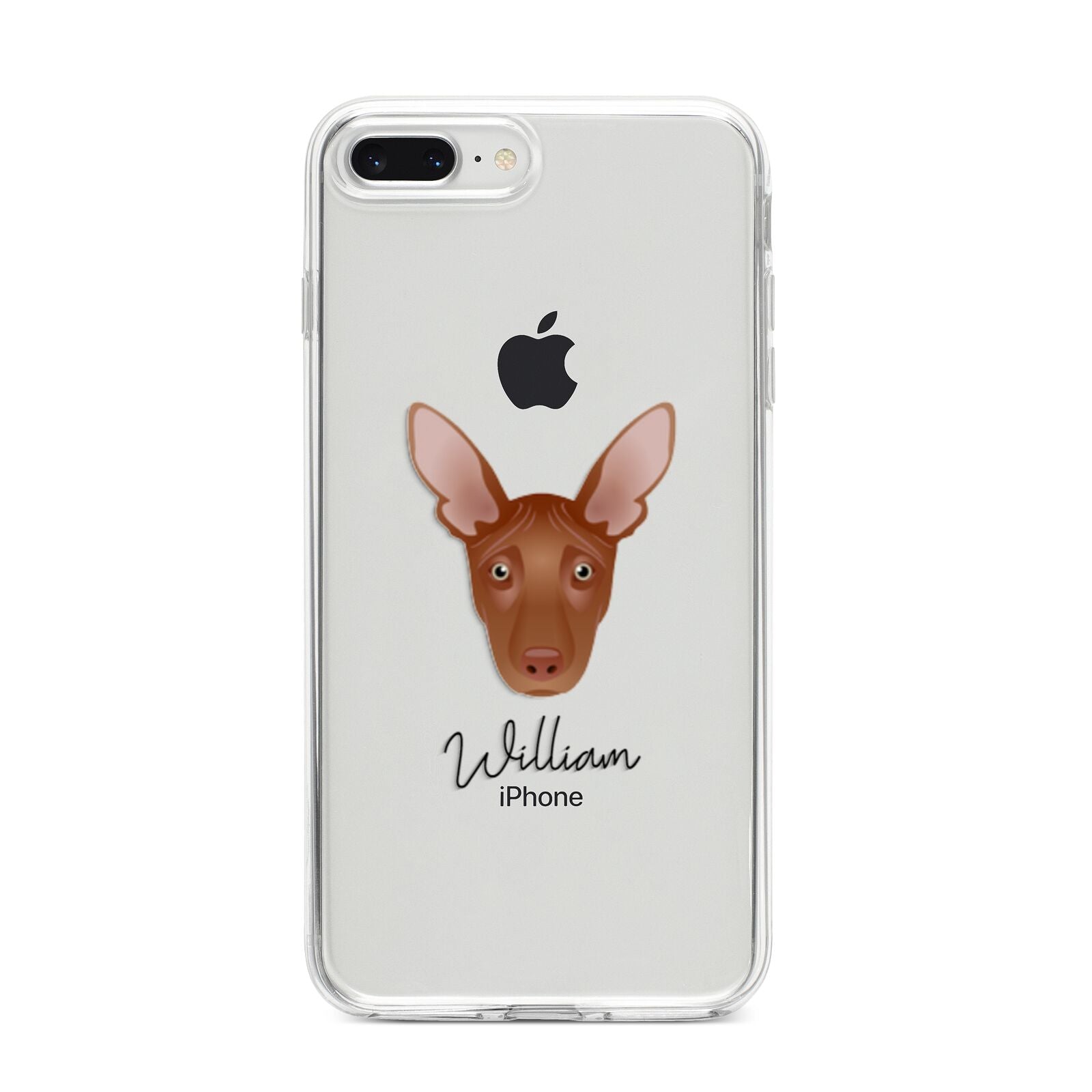 Pharaoh Hound Personalised iPhone 8 Plus Bumper Case on Silver iPhone