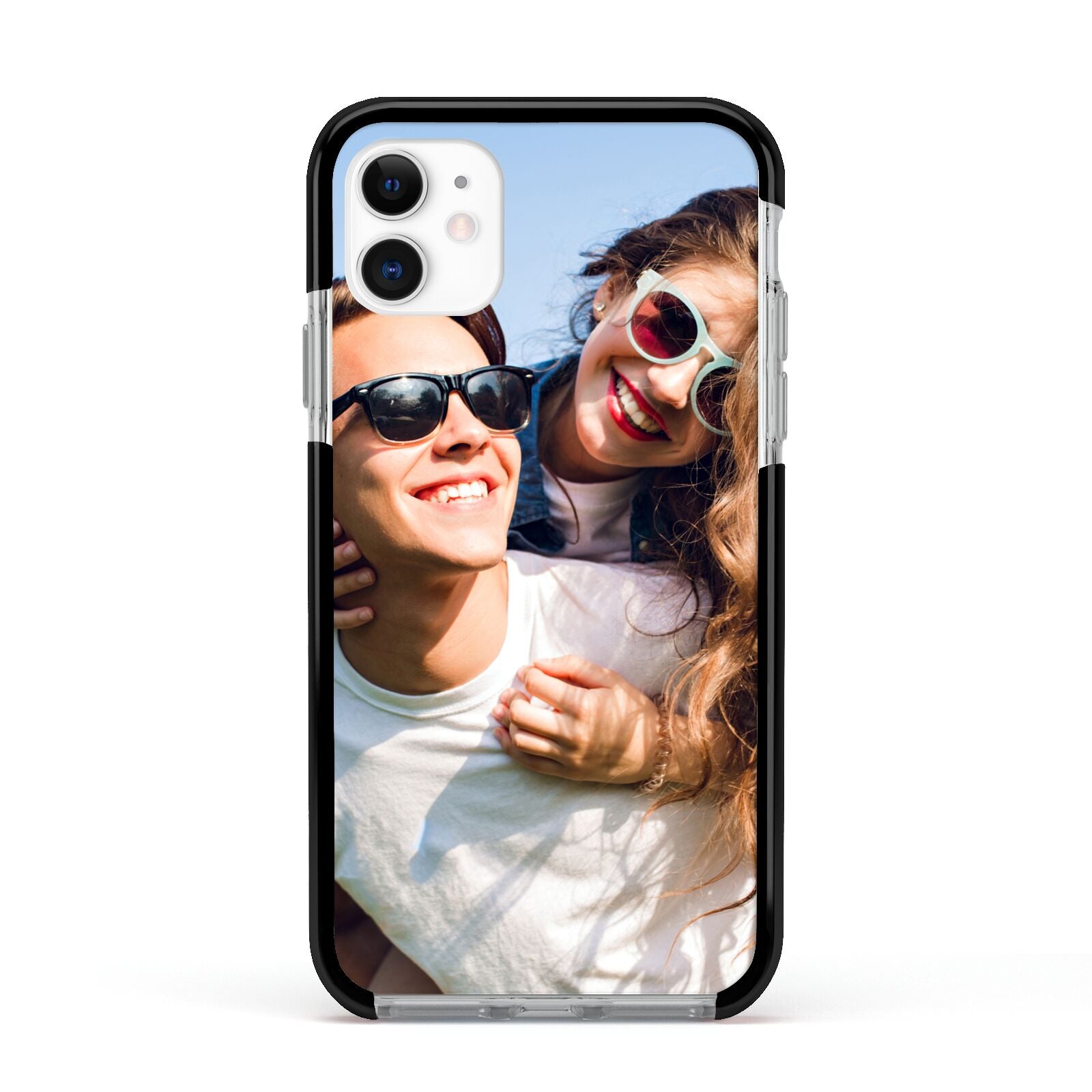 Photo Apple iPhone 11 in White with Black Impact Case