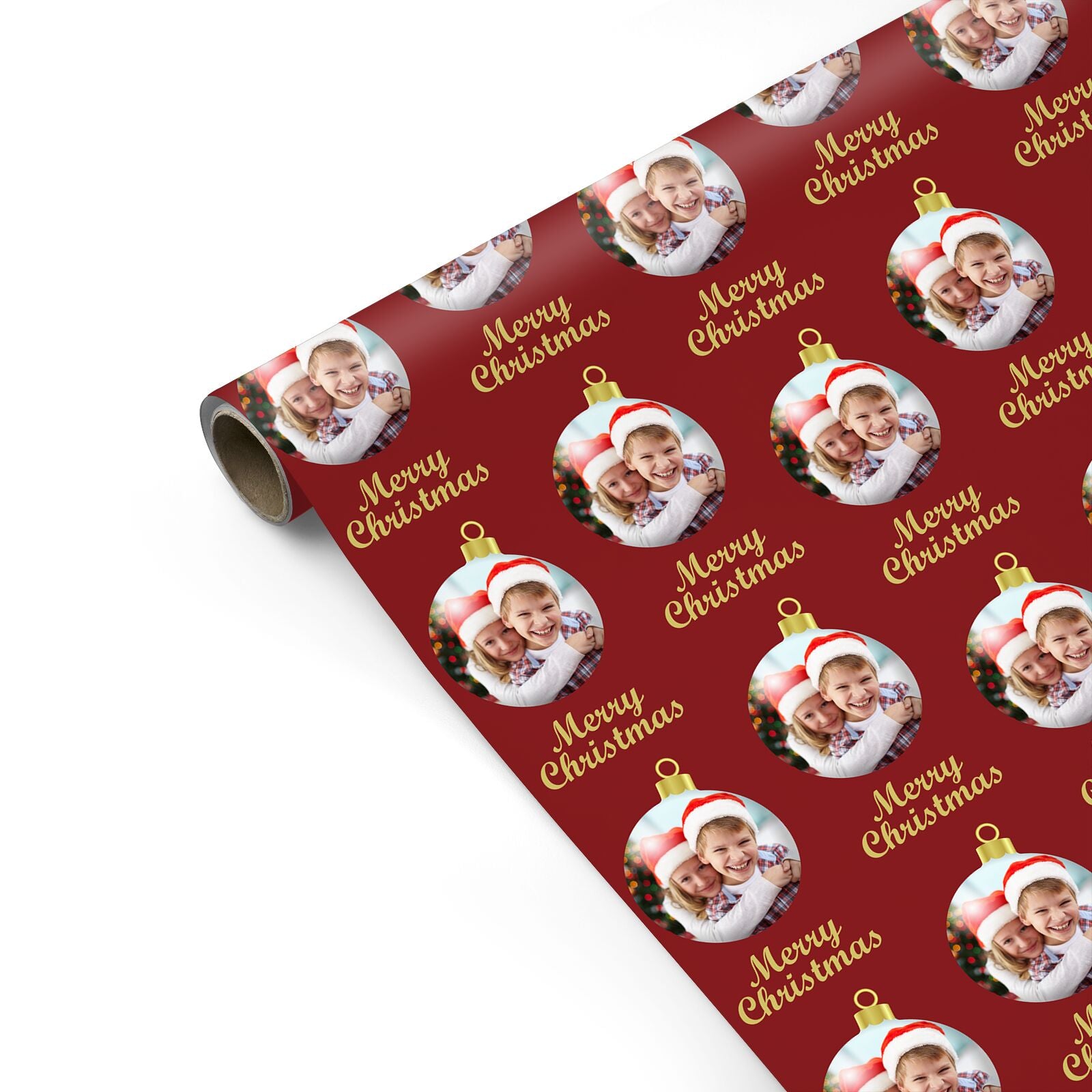 Photo Christmas Bauble Personalised Gift Wrap