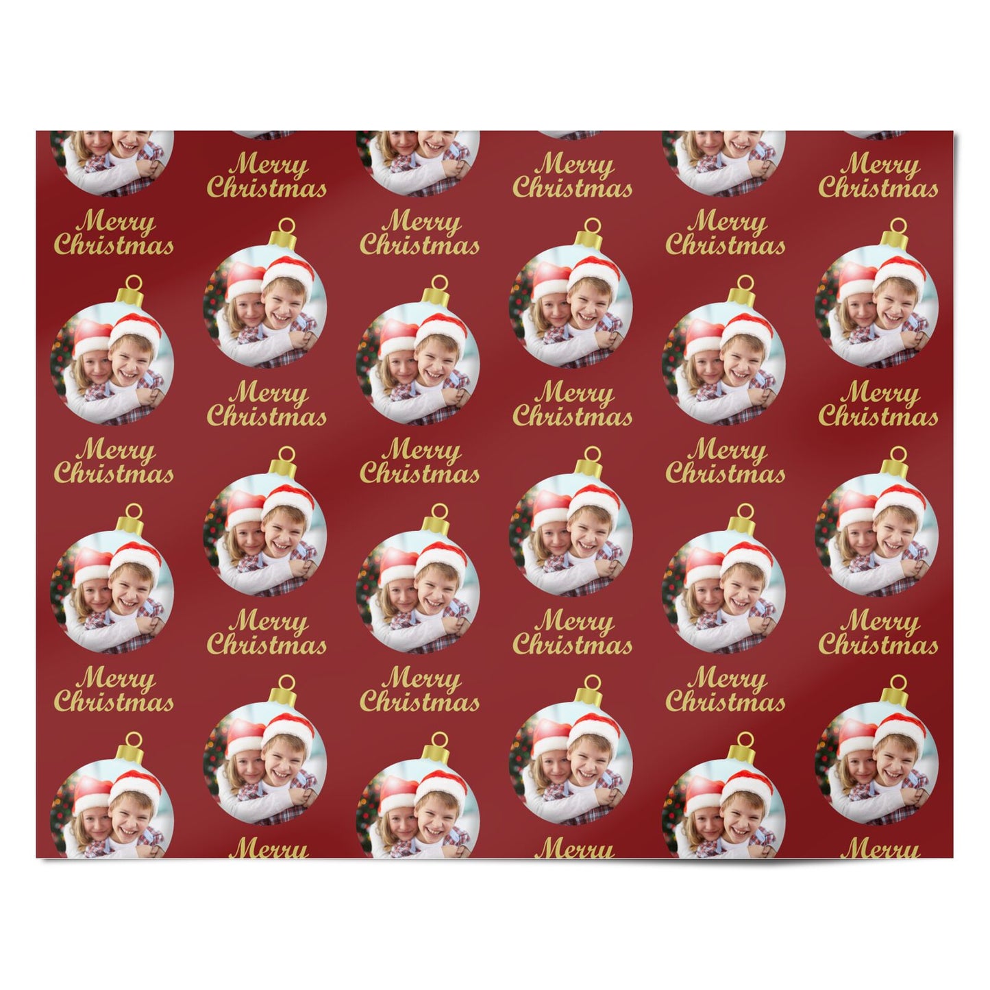 Photo Christmas Bauble Personalised Wrapping Paper Alternative