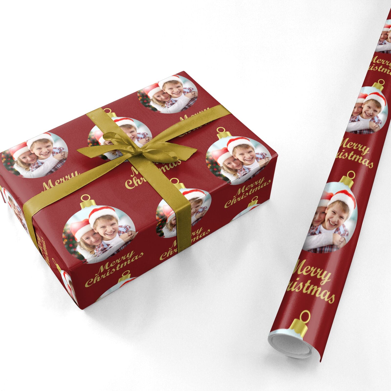 Photo Christmas Bauble Personalised Wrapping Paper