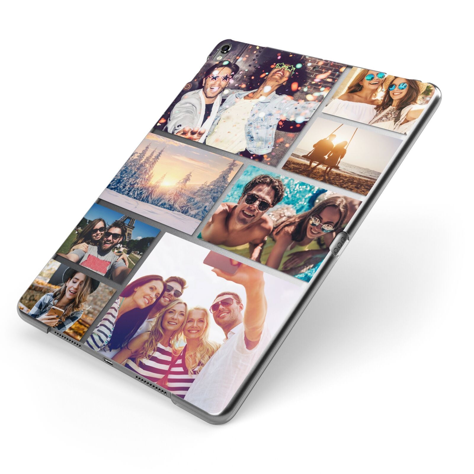 Photo Collage Apple iPad Case on Grey iPad Side View