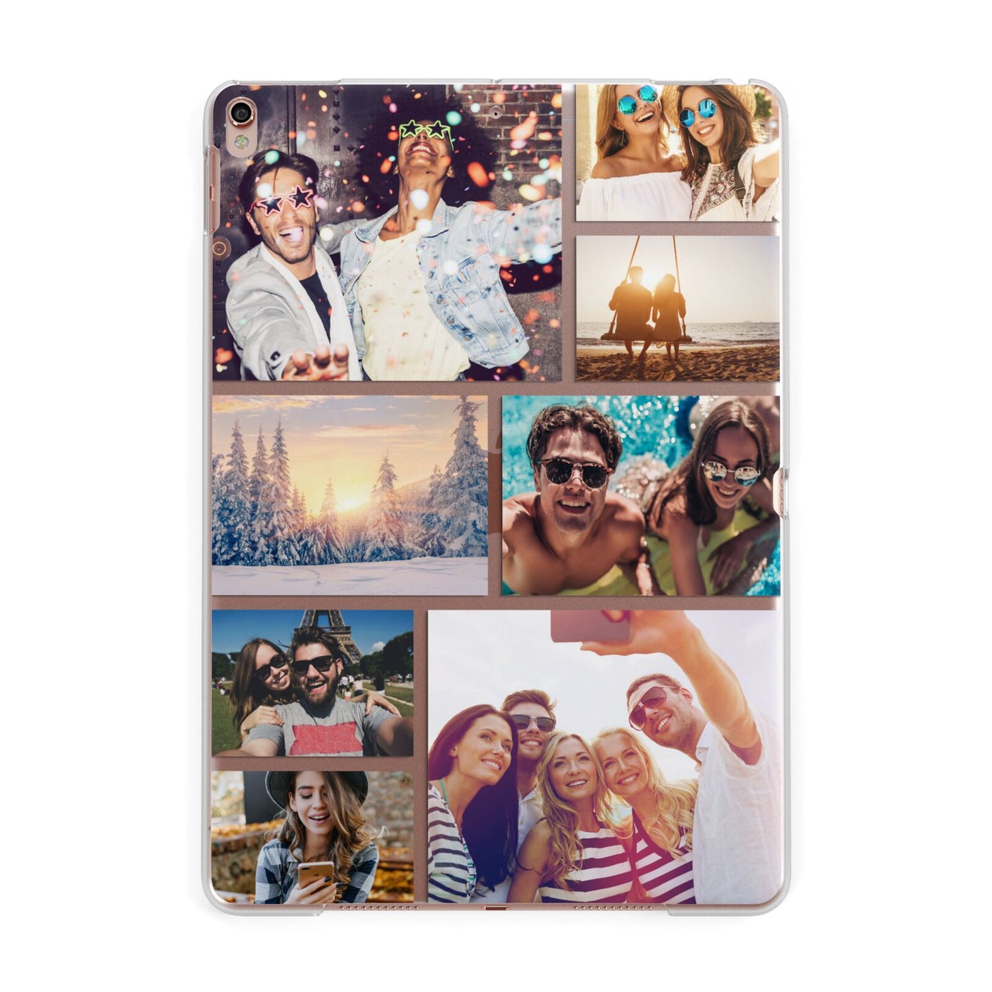 Photo Collage Apple iPad Rose Gold Case