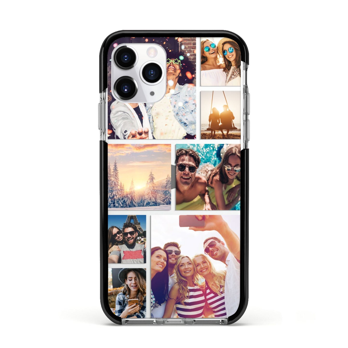 Photo Collage Apple iPhone 11 Pro in Silver with Black Impact Case
