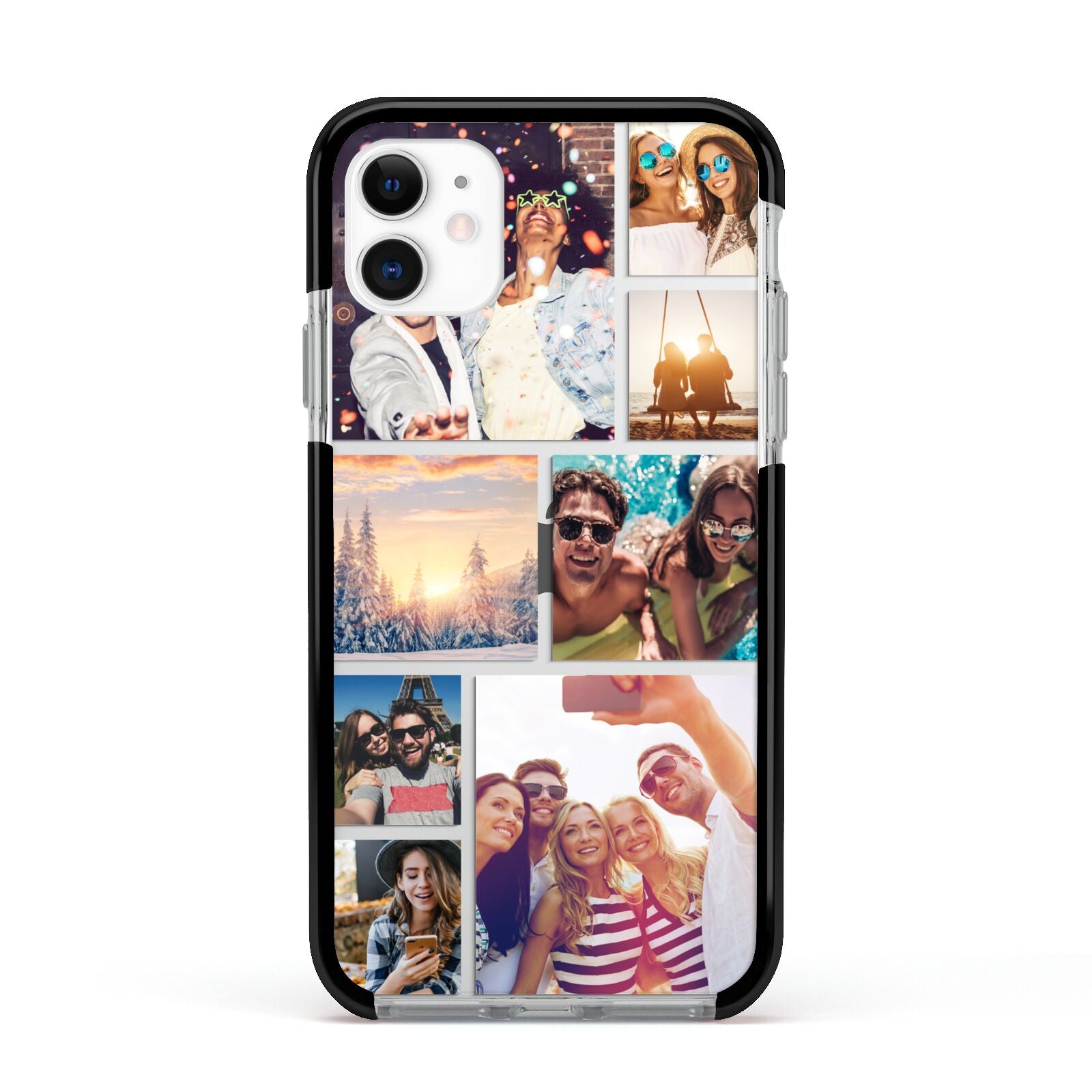 Photo Collage Apple iPhone 11 in White with Black Impact Case