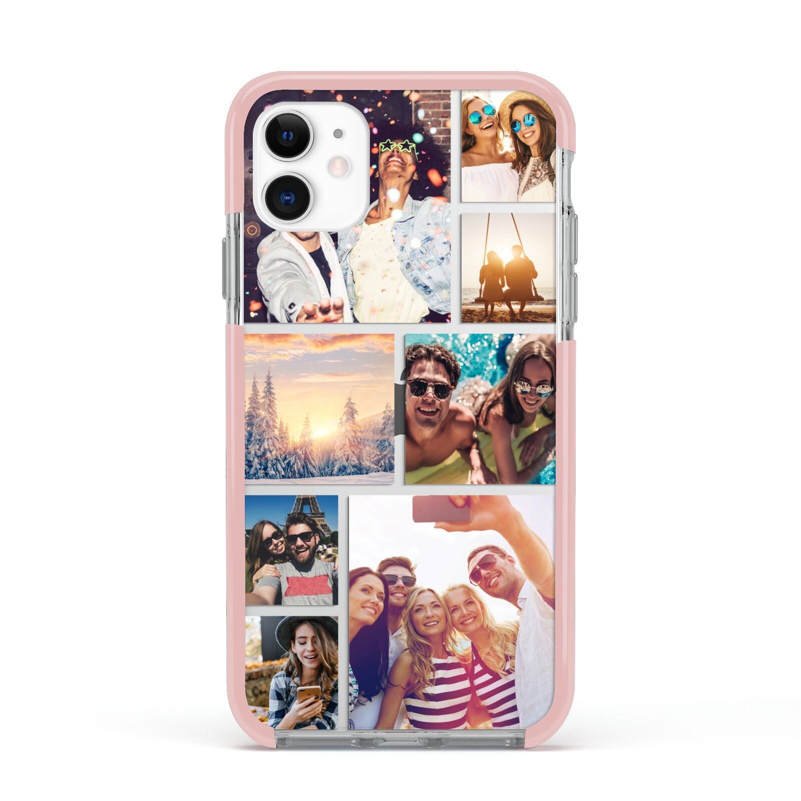 Photo Collage Apple iPhone 11 in White with Pink Impact Case