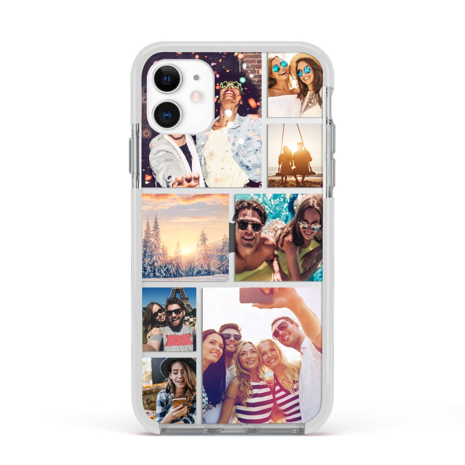 Photo Collage Apple iPhone 11 in White with White Impact Case