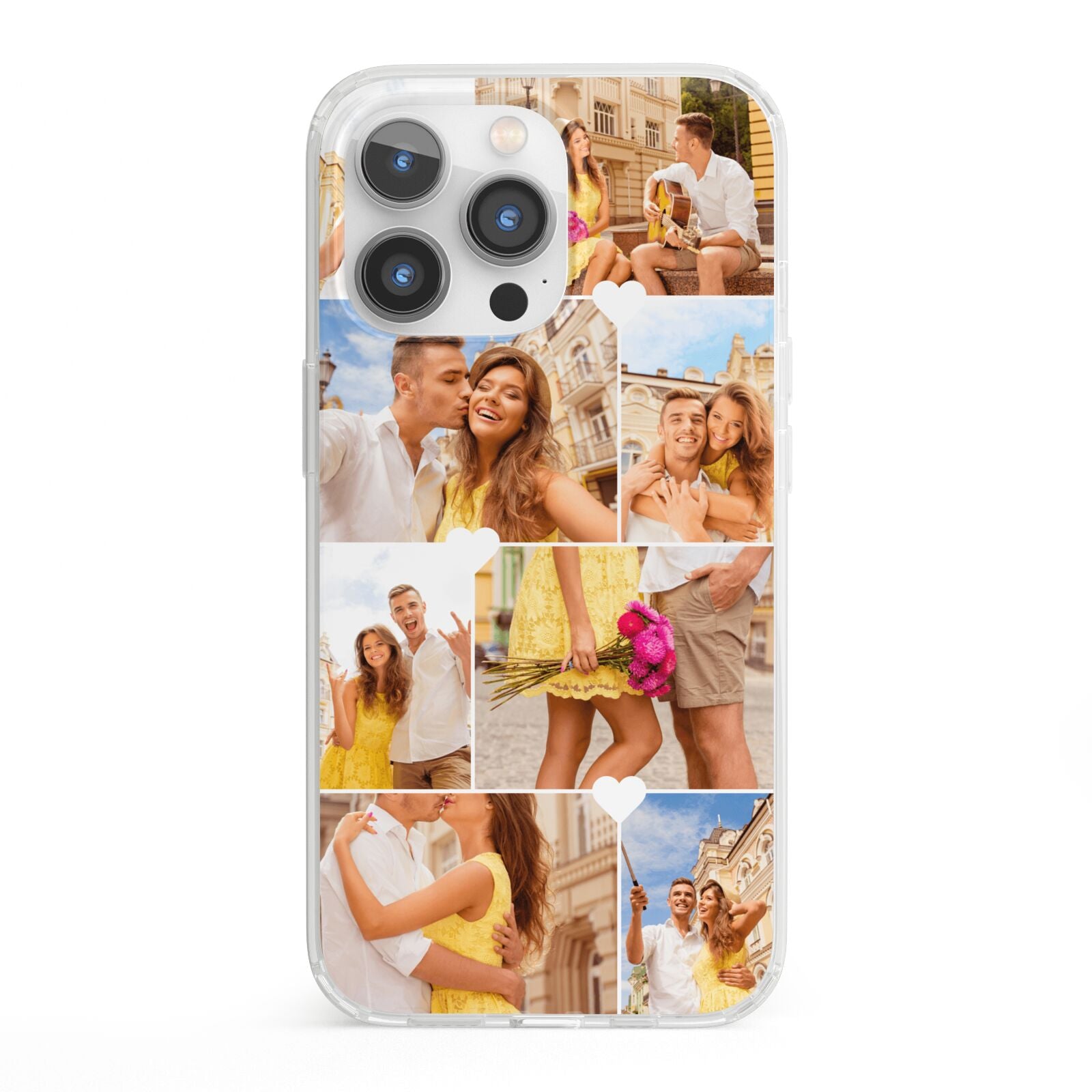 Photo Collage Heart iPhone 13 Pro Clear Bumper Case