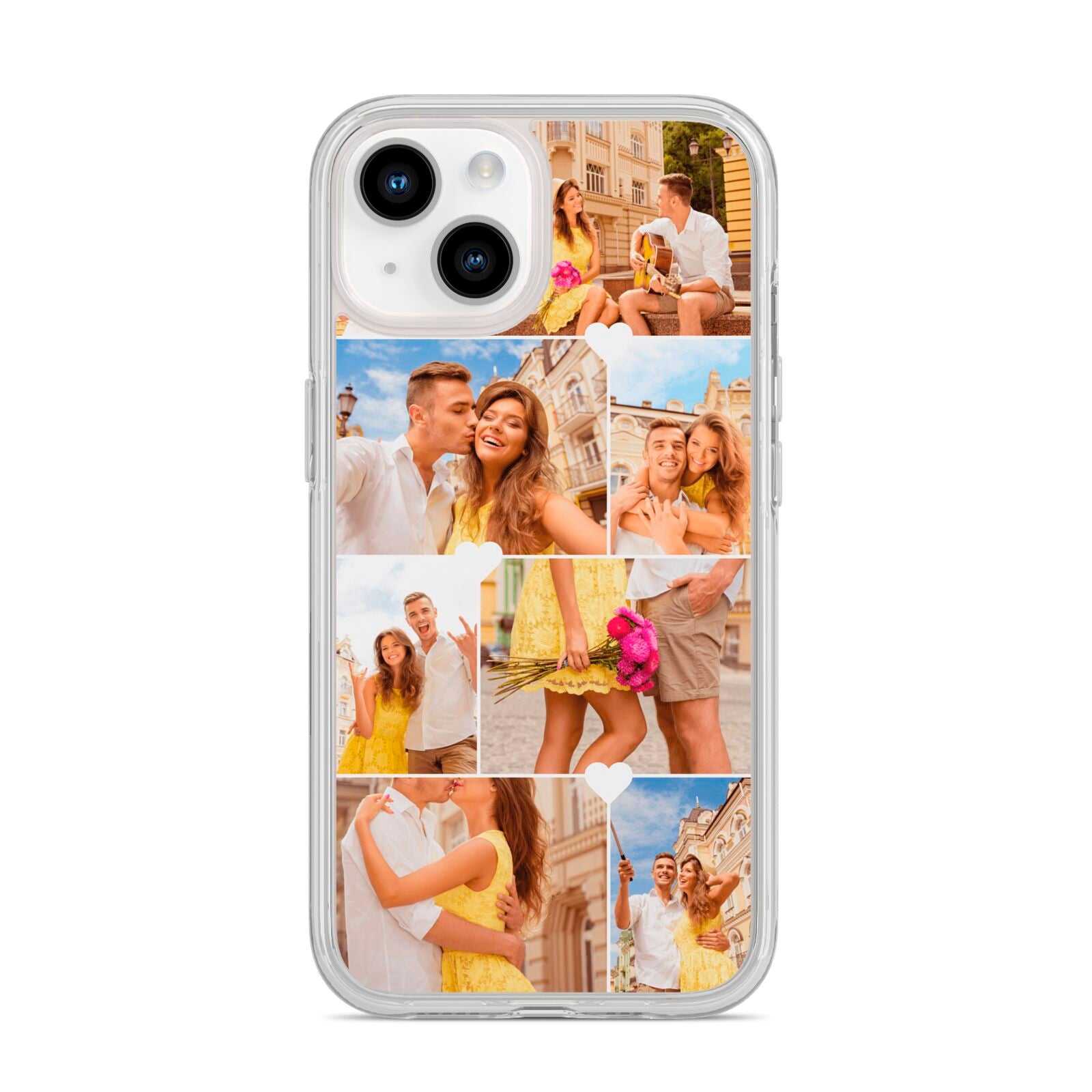 Photo Collage Heart iPhone 14 Clear Tough Case Starlight