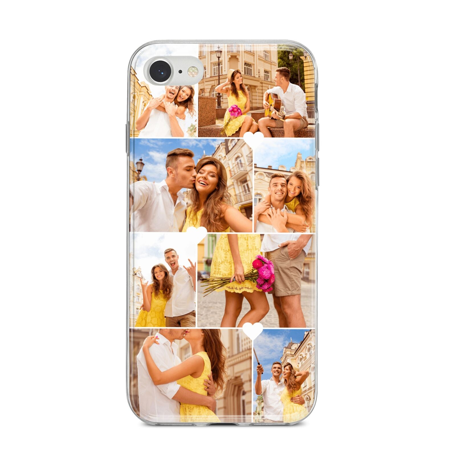 Photo Collage Heart iPhone 8 Bumper Case on Silver iPhone