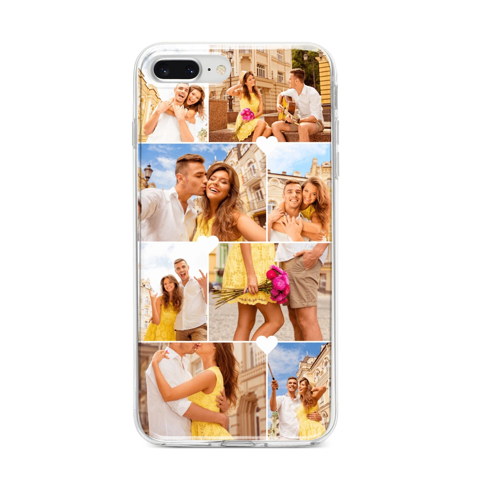 Photo Collage Heart iPhone 8 Plus Bumper Case on Silver iPhone