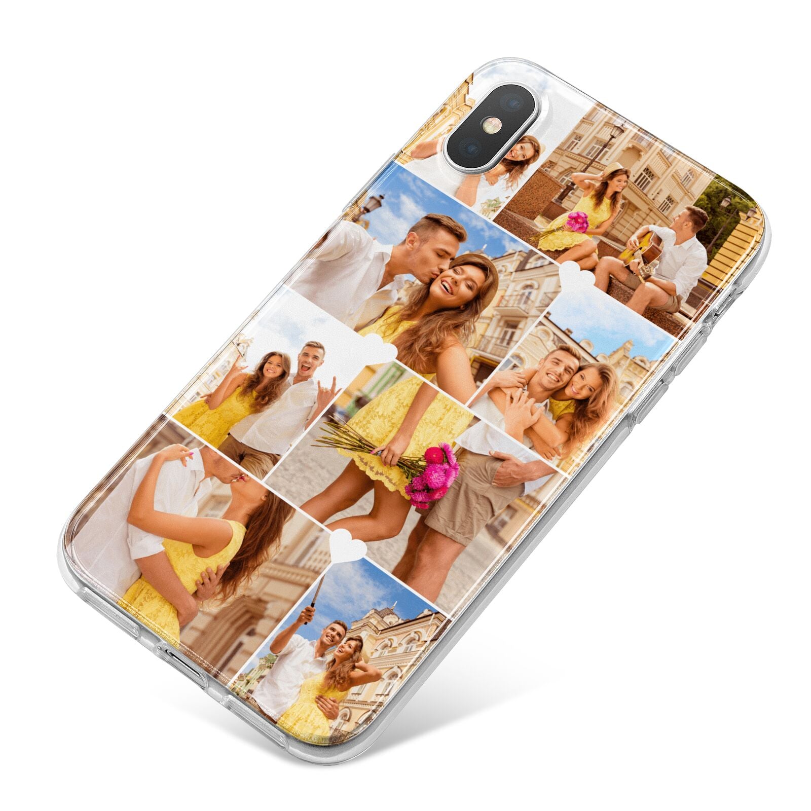 Photo Collage Heart iPhone X Bumper Case on Silver iPhone