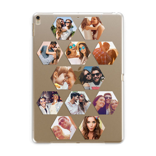 Photo Collage Hexagon Apple iPad Gold Case
