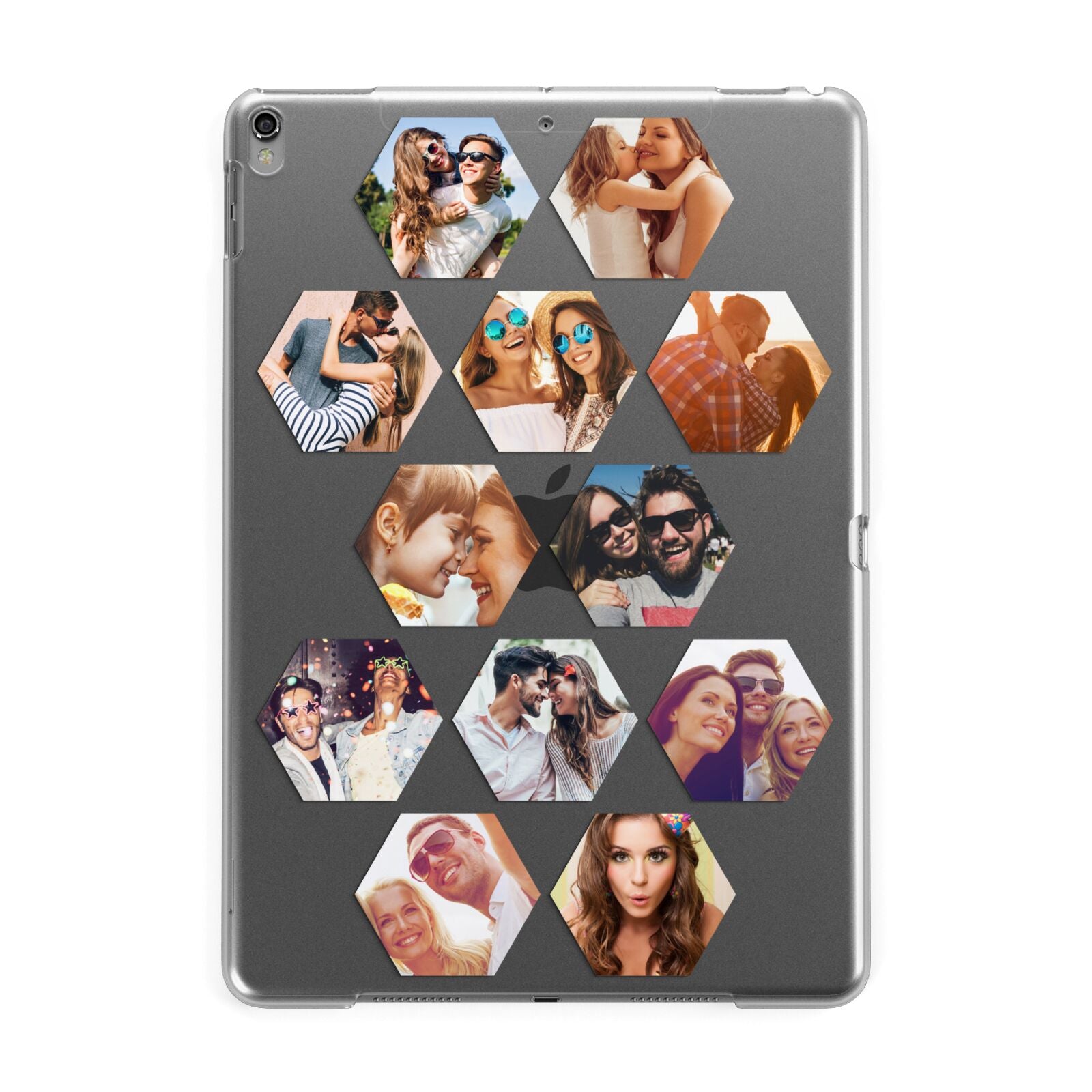 Photo Collage Hexagon Apple iPad Grey Case