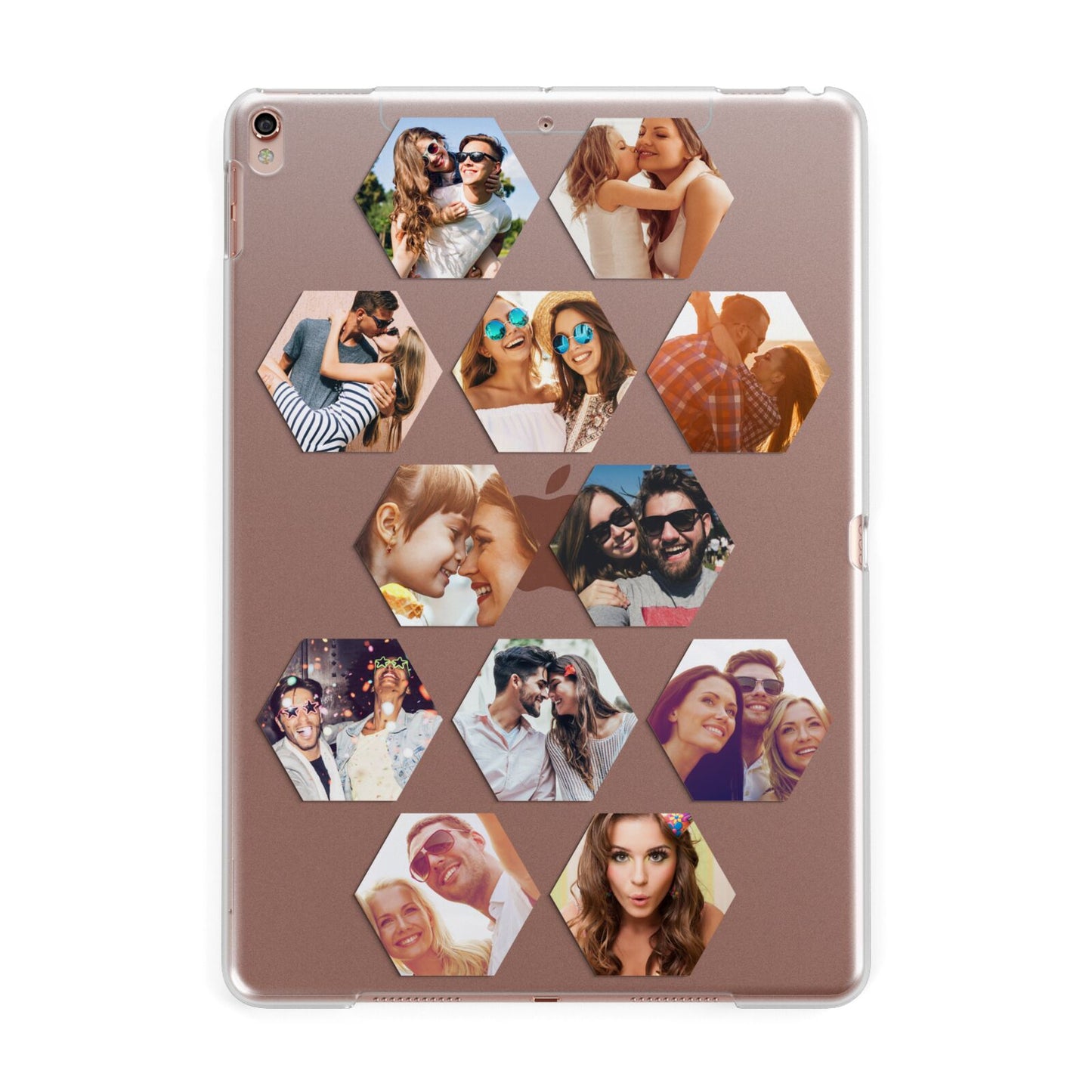 Photo Collage Hexagon Apple iPad Rose Gold Case