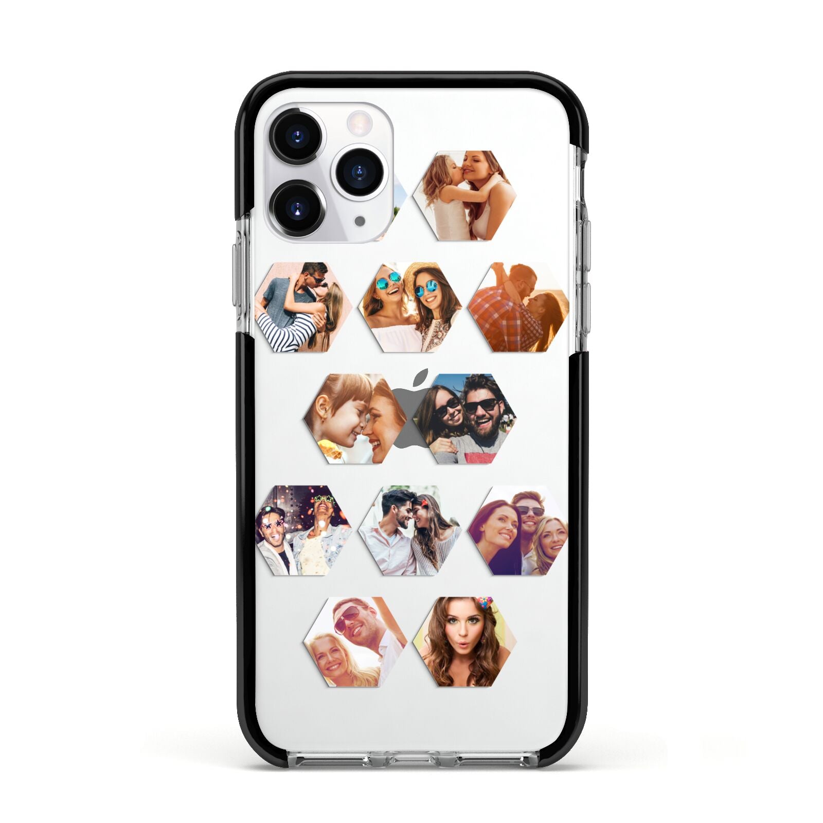 Photo Collage Hexagon Apple iPhone 11 Pro in Silver with Black Impact Case