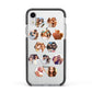 Photo Collage Hexagon Apple iPhone XR Impact Case Black Edge on Silver Phone
