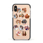 Photo Collage Hexagon Apple iPhone Xs Impact Case Black Edge on Gold Phone
