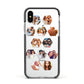 Photo Collage Hexagon Apple iPhone Xs Impact Case Black Edge on Silver Phone