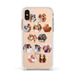 Photo Collage Hexagon Apple iPhone Xs Impact Case White Edge on Gold Phone